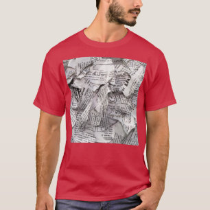 Zeitungsmuster T-Shirt