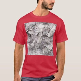 Zeitungsmuster T-Shirt