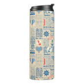 Zeitungsmuster Thermosbecher (Nach links gedreht)