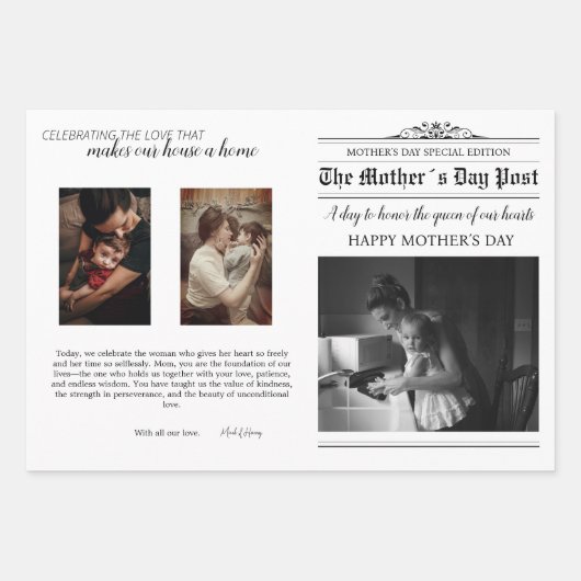 Zeitungsmutter's Day Bouquet Foto Keepake Geschenkpapier Set (Vorderseite)