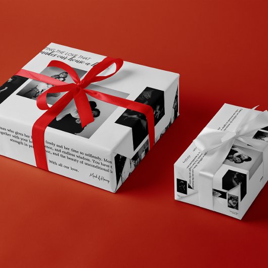 Zeitungsmutter's Day Bouquet Foto Keepake Geschenkpapier Set