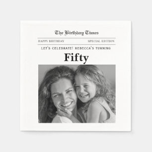 Zeitungspapier Servietten zum 50. Geburtstag