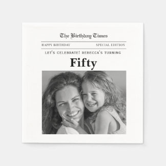 Zeitungspapier Servietten zum 50. Geburtstag