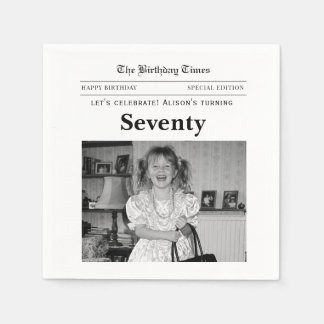 Zeitungspapier Servietten zum 70. Geburtstag