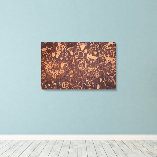 Zeitungsrock Petroglyphen Leinwanddruck (Insitu (Holzboden))