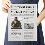Zeitungsschild-Geschenk Militär Briefbogen<br><div class="desc">Feiern Sie mit dieser Zeitungsvorlage den Ruhestand Ihres Patrioten. Bearbeiten Sie die Vorlagendetails mit den Highlights Ihres Rentners. Perfekt für die Veteranen der Armee, Marine Corps, Marine, Marine, Luftwaffe, Küstenwache, Polizei, Feuer, EMT der ersten Responder. Drucken und Altern für Party. Rahmen in 8, 5" x 11"-Rahmen danach, um ein Auge...</div>