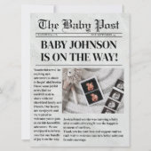 Zeitungsschwangerschaft Baby Shower Ankündigung (Vorderseite)