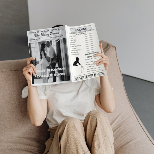 Zeitungsschwangerschaft Baby Shower Ankündigung