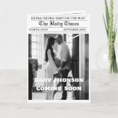 Zeitungsschwangerschaft Baby Shower Ankündigung (Vorderseite)