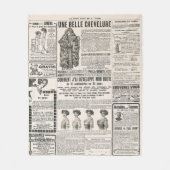 Zeitungsseite mit antiker Werbung Fleecedecke (Vorderseite)