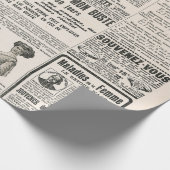 Zeitungsseite mit antiker Werbung Geschenkpapier (Ecke)