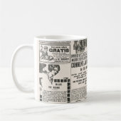 Zeitungsseite mit antiker Werbung Kaffeetasse (Links)