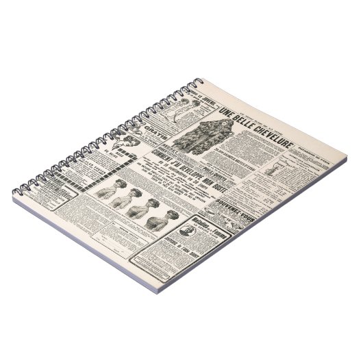 Zeitungsseite mit antiker Werbung Notizblock (Linke Seite)