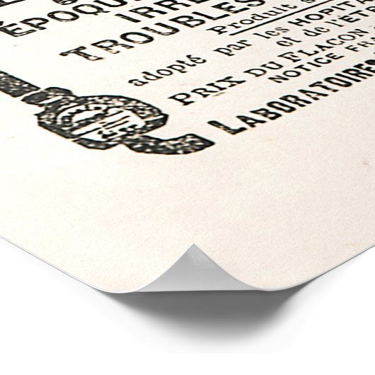 Zeitungsseite mit antiker Werbung Poster (Ecke)