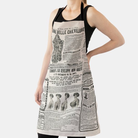 Zeitungsseite mit antiker Werbung Schürze (InSitu)