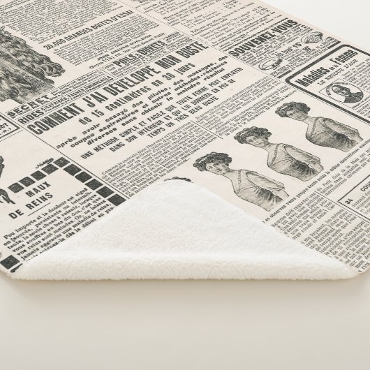 Zeitungsseite mit antiker Werbung Sherpadecke (3/4)