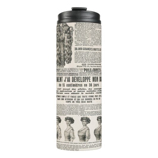 Zeitungsseite mit antiker Werbung Thermosbecher (Vorderseite)