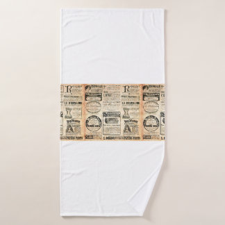 Zeitungsseite mit Werbung - Vintage Gravur Badehandtuch
