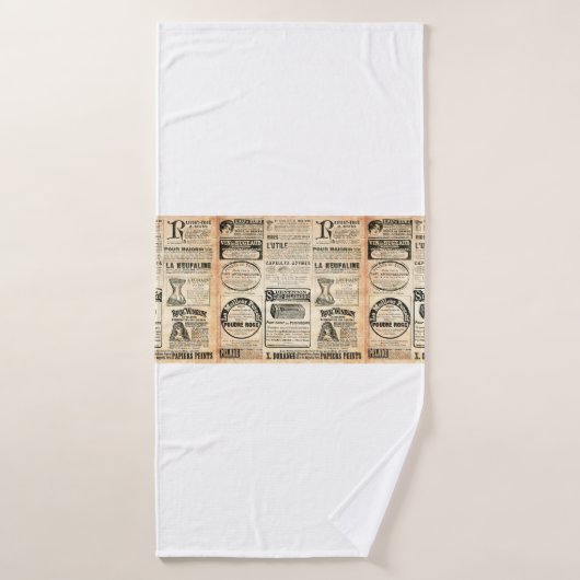 Zeitungsseite mit Werbung - Vintage Gravur Badehandtuch (Badehandtuch)