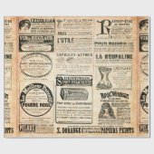 Zeitungsseite mit Werbung - Vintage Gravur Geschenkpapier (Flach)