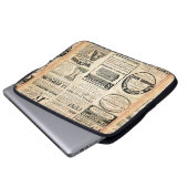 Zeitungsseite mit Werbung - Vintage Gravur Laptopschutzhülle (Vorne Knopf)