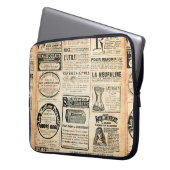 Zeitungsseite mit Werbung - Vintage Gravur Laptopschutzhülle (Vorderseite Links)