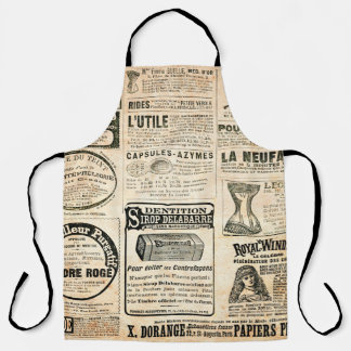 Zeitungsseite mit Werbung - Vintage Gravur Schürze