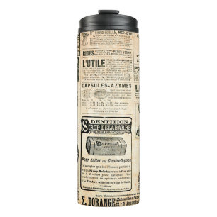 Zeitungsseite mit Werbung - Vintage Gravur Thermosbecher