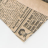 Zeitungsseiten mit antiker Werbung. Vintag Fleecedecke (Ecke)