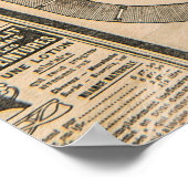 Zeitungsseiten mit antiker Werbung. Vintag Poster (Ecke)