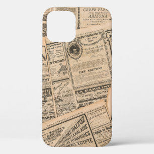 Zeitungsseiten mit antiker Werbung. Vintage Case-Mate iPhone Hülle