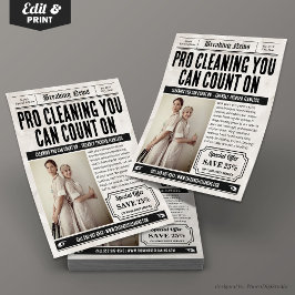 Zeitungsservice Flyer, Retro Zuhause Reinigungsdie Flyer