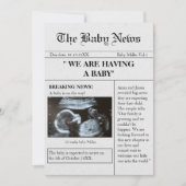 Zeitungsstil Foto Funny Pregnancy Ankündigung (Vorderseite)