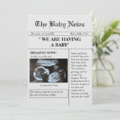 Zeitungsstil Foto Funny Pregnancy Ankündigung (Stehend Vorderseite)