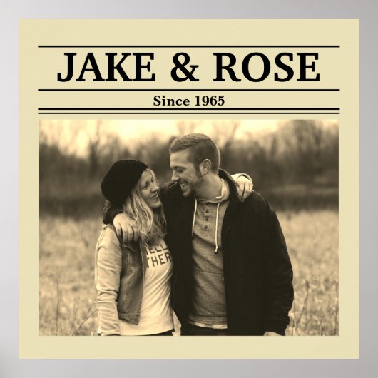 Zeitungsstil (Foto und Text personalisieren) Poster (Vorne)