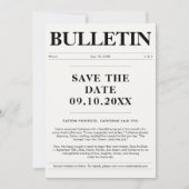 Zeitungsstil für Hochzeiten Save the Date (Vorderseite)