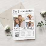 Zeitungsstil Spaß 3 Fotos Save the Date<br><div class="desc">Extra News! Zeitungsstil lustige und einzigartige Save the Date Fotokarten.</div>