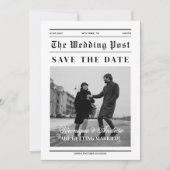 Zeitungsstil Spaß Save the Date Foto Einladung (Vorderseite)