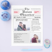 Zeitungsstil verzögert Hochzeitsankündigung Flyer (Einzeln)