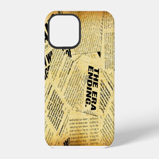 Zeitungstext mit altem Papier iPhone Hülle (Rückseite)