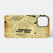 Zeitungstext mit altem Papier iPhone Hülle (Rückseite (Horizontal))