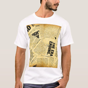 Zeitungstext mit altem Papier T-Shirt