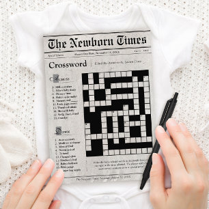 Zeitungsthema Kreuzworträtsel Baby Shower Spiel Einladung