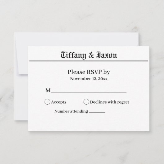 Zeitungsthema UAWG Response Card RSVP Karte (Vorderseite)