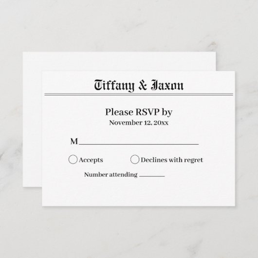 Zeitungsthema UAWG Response Card RSVP Karte (Vorne/Hinten)