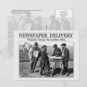 Zeitungsverkäufer während des Zivilen Krieges Postkarte (Vorne/Hinten)