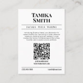 ZeitungsVisitenkarte, Ästhetiker Telefonnummerkarte (Rückseite)