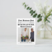 ZeitungsVisitenkarte, Lebensmittelzustellungsservi Telefonnummerkarte (Stehend Vorderseite)