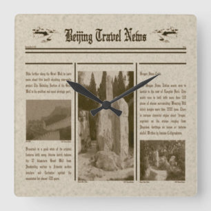 Zeitungswanduhr Quadratische Wanduhr