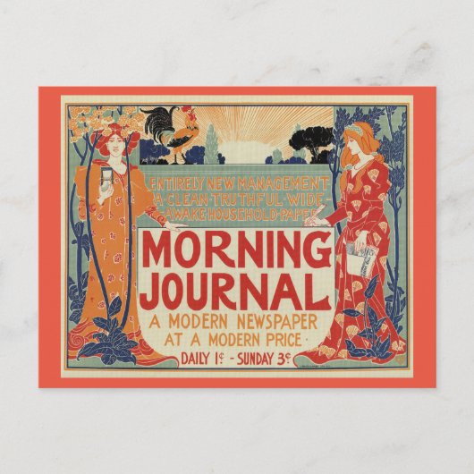 Zeitungswerbung "American Art Nouveau" Postkarte (Vorderseite)
